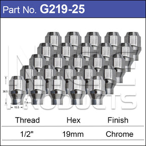 Chrome Nuts pk25 G219-25 - Nice Products | Universal Auto Spares