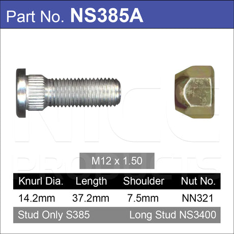 Stud & Nut NS385A - Nice Products | Universal Auto Spares