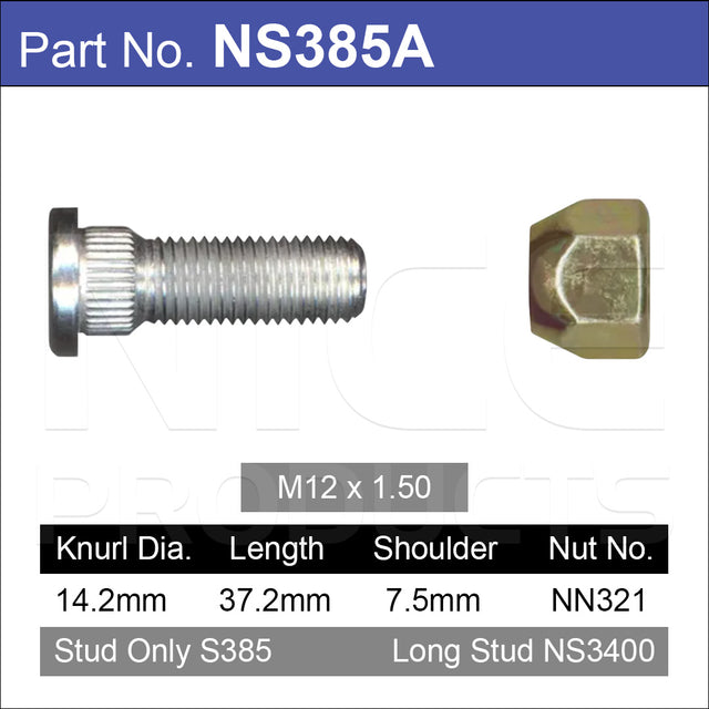 Stud & Nut NS385A - Nice Products | Universal Auto Spares
