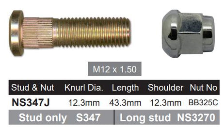Stud & Nut NS347J - Nice Products | Universal Auto Spares