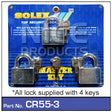 Padlock 55mm pk 3 CR55-3 - Nice Products | Universal Auto Spares
