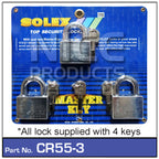 Padlock 55mm pk 3 CR55-3 - Nice Products | Universal Auto Spares