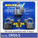 Padlock 55mm pk 3 CR55-3 - Nice Products | Universal Auto Spares