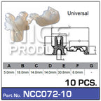 Door Clip Pkt 10 NCC072-10 - Nice Products | Universal Auto Spares