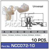 Door Clip Pkt 10 NCC072-10 - Nice Products | Universal Auto Spares