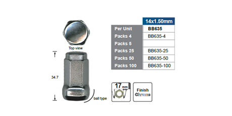 Wheel Nut BB635 - Nice Products | Universal Auto Spares