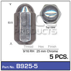 Chrome Nuts PK5 B925-5 - Nice Products | Universal Auto Spares