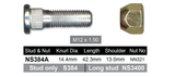 Stud & Nut NS384A - Nice Products | Universal Auto Spares
