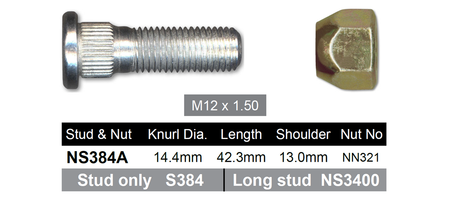 Stud & Nut NS384A - Nice Products | Universal Auto Spares