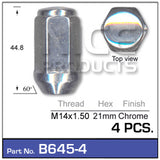 Chrome Nuts B645-4 - Nice Products | Universal Auto Spares