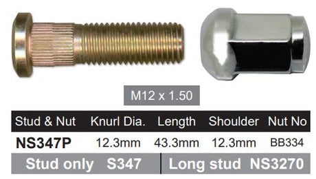 Stud & Nut NS347P - Nice Products | Universal Auto Spares