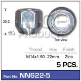 Wheel Nut NN622-5 - Nice Products | Universal Auto Spares