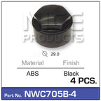 Wheel Nut Cover Black (4) NWC705B-4 - Nice Products | Universal Auto Spares