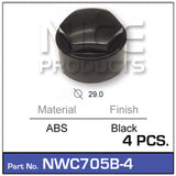 Wheel Nut Cover Black (4) NWC705B-4 - Nice Products | Universal Auto Spares