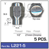 Chrome Nuts pk5 L221-5 - Nice Products | Universal Auto Spares