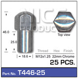 Chrome Mag Nuts pk25 T446-25 - Nice Products | Universal Auto Spares