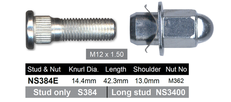 Stud & Nut NS384E - Nice Products | Universal Auto Spares