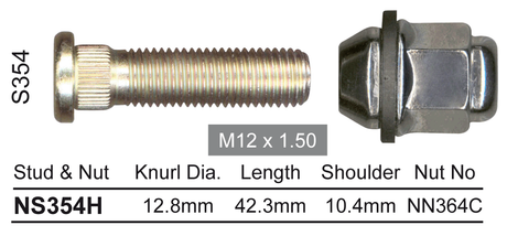 Stud & Nut NS354H - Nice Products | Universal Auto Spares