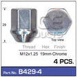 ChromE Nuts pk4 B429-4 - Nice Products | Universal Auto Spares
