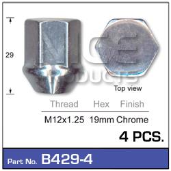 ChromE Nuts pk4 B429-4 - Nice Products | Universal Auto Spares