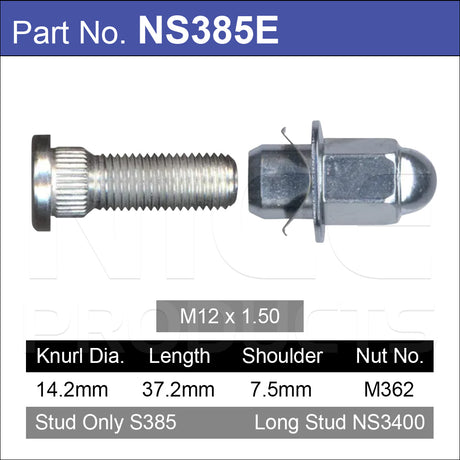 Stud & Nut NS385E - Nice Products | Universal Auto Spares