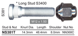 Stud & Nut NS381T - Nice Products | Universal Auto Spares