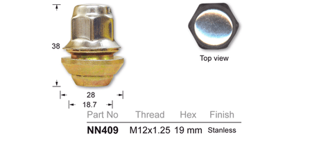 Wheel Nut NN409 - Nice Products | Universal Auto Spares