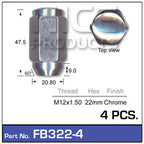 Chrome Nuts pk4 FB322-4 - Nice Products | Universal Auto Spares