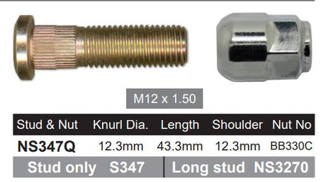 Stud & Nut NS347Q - Nice Products | Universal Auto Spares