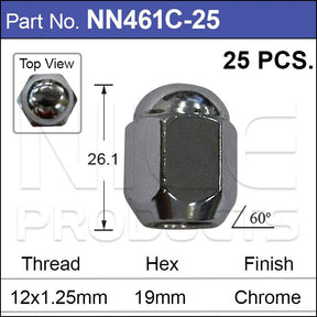 Wheel Nuts pk25 NN461C-25 - Nice Products | Universal Auto Spares