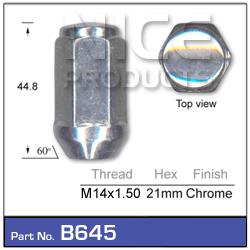 Chrome Nuts pk100 B645-100 - Nice Products | Universal Auto Spares