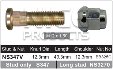 Stud & Nut NS347V - Nice Products | Universal Auto Spares