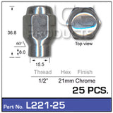 Chrome Nuts pk25 L221-25 - Nice Products | Universal Auto Spares