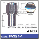 Chrome Nuts pk4 FA321-4 - Nice Products | Universal Auto Spares