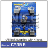 Padlock 35mm pk 5 CR35-5 - Nice Products | Universal Auto Spares