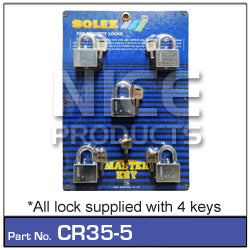 Padlock 35mm pk 5 CR35-5 - Nice Products | Universal Auto Spares