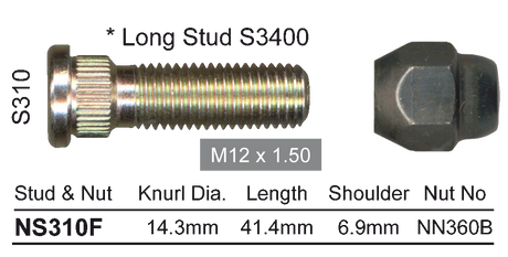 Stud & Nut NS310F - Nice Products | Universal Auto Spares
