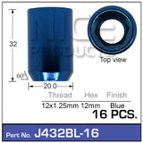 Blue Nuts J432BL-16 - Nice Products | Universal Auto Spares