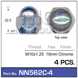 Wheel Nuts Pk 4 NN562C-4 - Nice Products | Universal Auto Spares