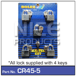 Padlock 45mm pk 5 CR45-5 - Nice Products | Universal Auto Spares