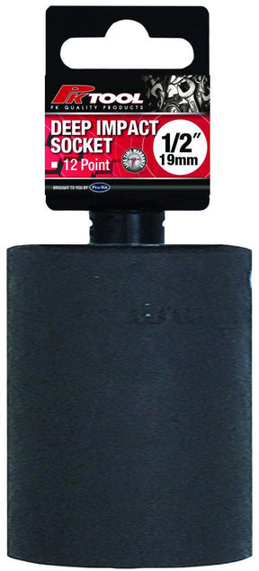 19mm 12PT Metric 1/2” DR Deep Sockets - PKTool