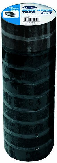 19mm Insulation Black Tape 10 Packets Of 9, 20 Meter Roll/Pack - Pro-Kit | Universal Auto Spares