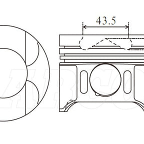 Piston & Pin Set MERCEDES BENZ OM611 OM612 1DP2028-0.50 - NASON