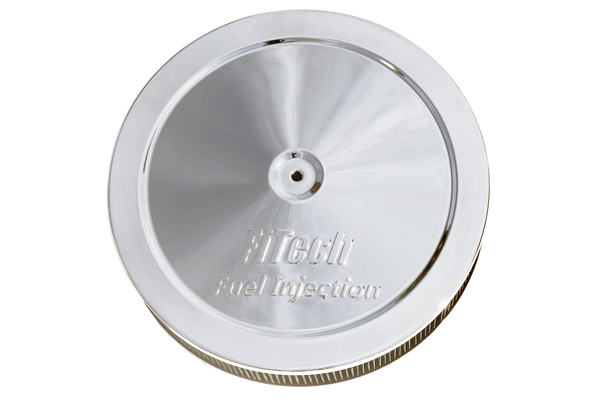 14" X 3" Dropbase Air Cleaner Assembly With Chrome LID & Hardware FI42300 - FiTech - Air Intake & Induction - FiTech