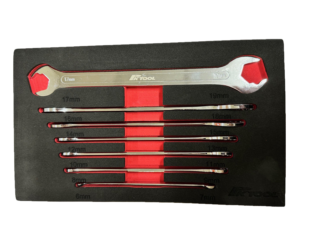 7 Piece Ultra-slim Ratcheting Open End Spanner Set - PKTool