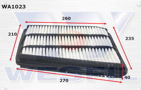 Air Filter A1399 Fits Honda WA1023 - Wesfil