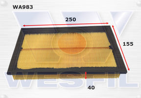 Air Filter A1362 Fits Kia WA983 - Wesfil
