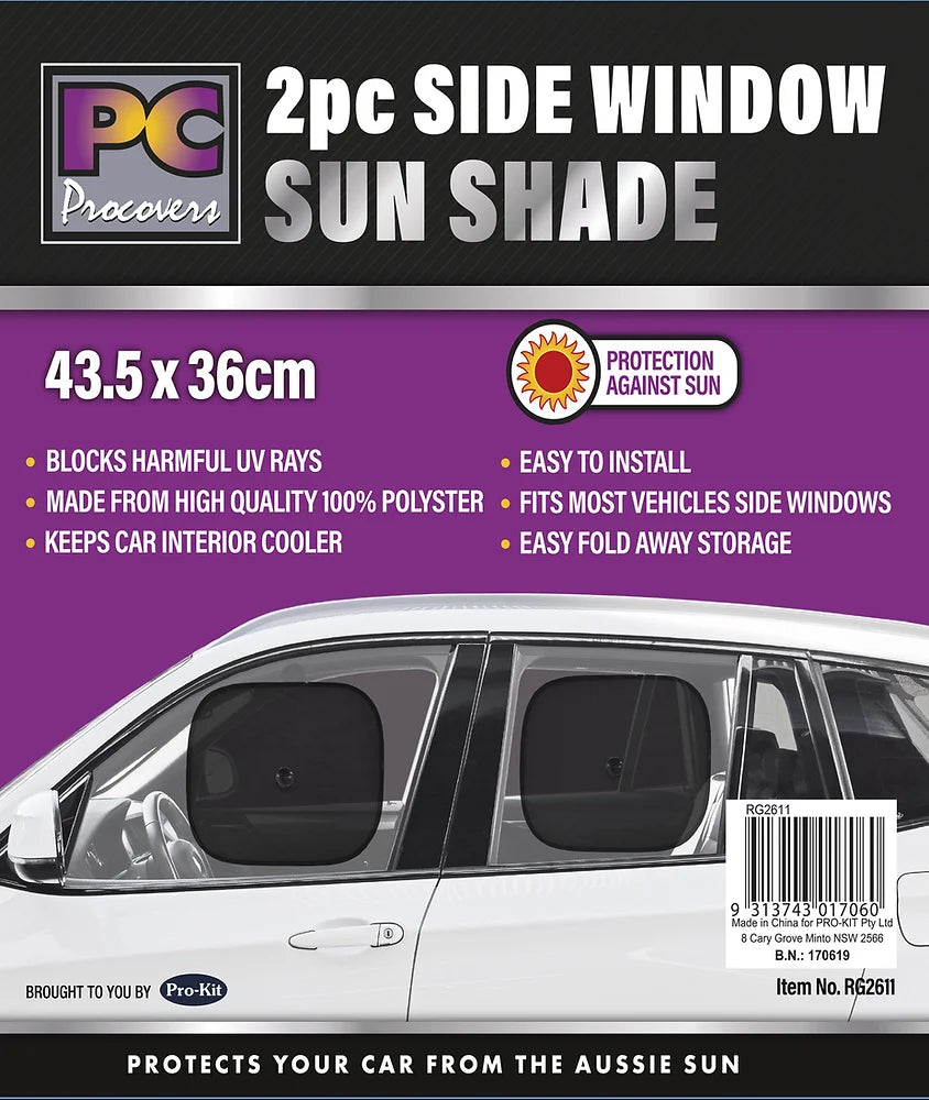 2 Piece Side Twist Sun Shade 43.5cm x 38.5cm - PC Procovers | Universal Auto Spares