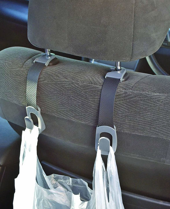 2 Pieces Headrest Hook Organiser (Holds Bags & Items) - PKTool | Universal Auto Spares