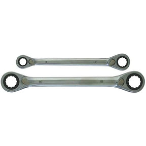 2 Pieces Metric CR-V Reversible Ratchet Ring Spanner Set - PKTool